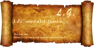Lövenfeld Gyula névjegykártya